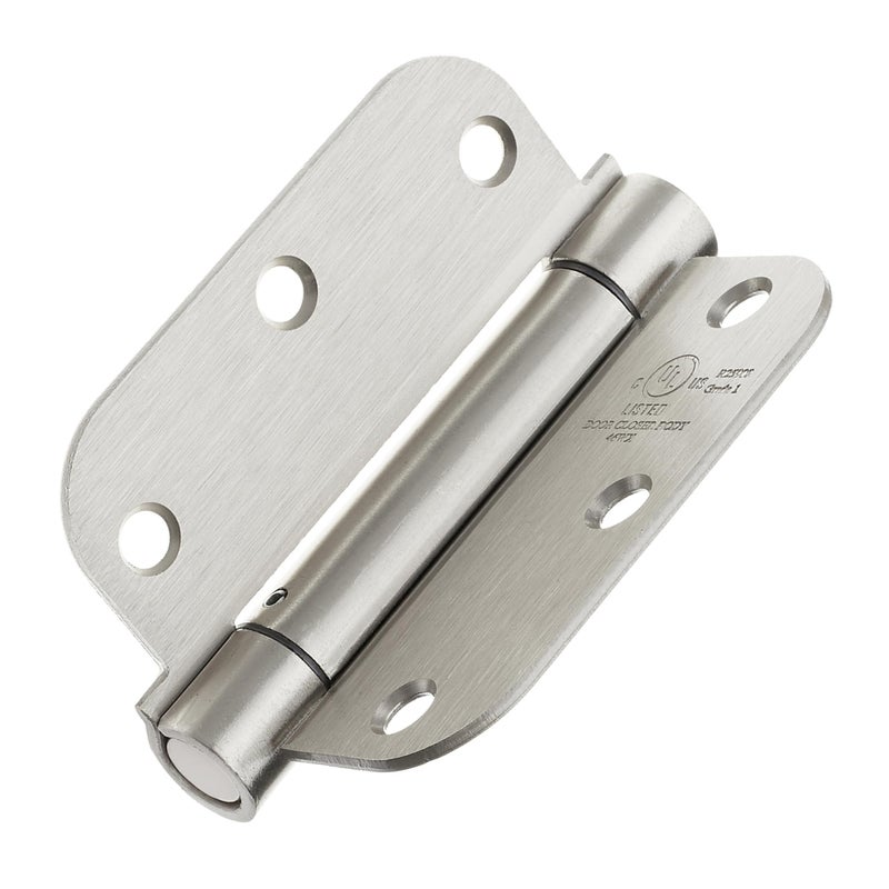 Cauldham (2 Pack) Heavy-Duty 3-1/2" Self-Closing Spring Door Hinge with 5/8" Radius Corners, UL Listed - Satin Nickel - Image 5